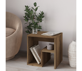 Τραπεζάκι βοηθητικό - Κομοδίνο Bon χρώμα ανοιχτό καρυδί 40x35x40εκ.