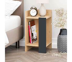 Κομοδίνο Elos Mχρώμα saphhire oak - silky black 30x31,7x55εκ.