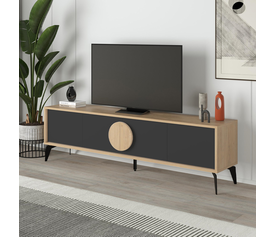 Έπιπλο τηλεόρασης Gora χρώμα sapphire oak - silky black 180x35,6x51εκ.