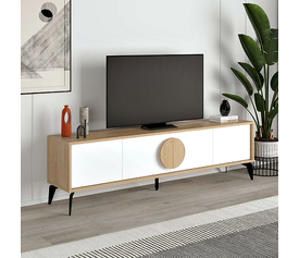 Έπιπλο τηλεόρασης Gora χρώμα sapphire oak - λευκό 180x35,6x51εκ.