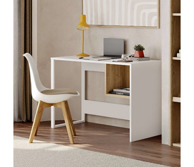 Γραφείο εργασίας Cubo χρώμα λευκό - sapphire oak 110x50x75εκ.