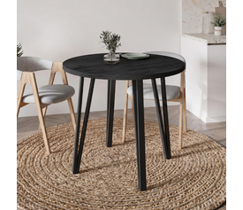 Τραπέζι Xana χρώμα black wood Ø90x77,5εκ.