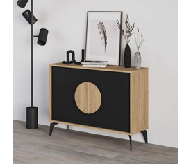 Μπουφές Gora χρώμα sapphire oak - silky black 110x40x82εκ.