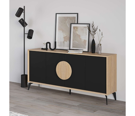 Μπουφές Gora χρώμα sapphire oak - silky black 180x40x82εκ.