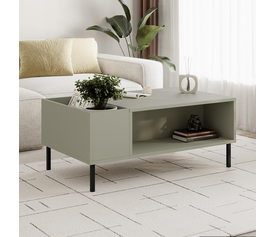 Τραπεζάκι σαλονιού Vena χρώμα ash green 100x60x42εκ.