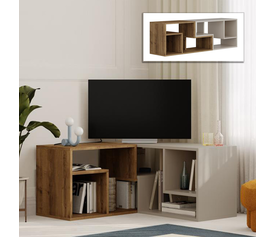 Έπιπλο τηλεόρασης Glis πολυμορφικό χρώμα ανοιχτό καρυδί - sandstone 145x35x44,8εκ.