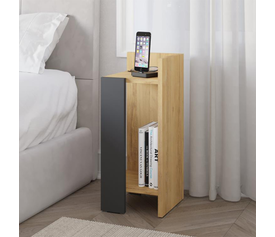 Κομοδίνο Elos δεξί χρώμα sapphire oak - ανθρακί 25x27x60εκ.