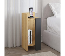 Κομοδίνο Elos αριστερό χρώμα sapphire oak - ανθρακί 25x27x60εκ.