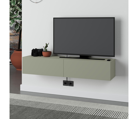 Έπιπλο τηλεόρασης επιτοίχιο Francy χρώμα ash green 135x31,7x25εκ.