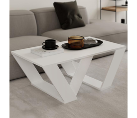 Τραπεζάκι σαλονιού Pipra χρώμα λευκό 110x60x40εκ.