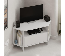 Έπιπλο τηλεόρασης γωνιακό Viva χρώμα λευκό 95,7x35,4x45εκ.