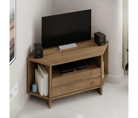 Έπιπλο τηλεόρασης γωνιακό Viva χρώμα ανοιχτό καρυδί 95,7x35,4x45εκ.