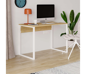 Γραφείο εργασίας Inna χρώμα sapphire oak - λευκό 100x60x75εκ.