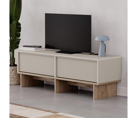 Έπιπλο τηλεόρασης Yuki χρώμα sandstone - sepet oak 118x35x40,6εκ.