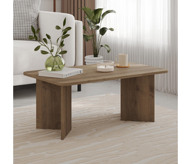 Τραπεζάκι σαλονιού Sam χρώμα ανοιχτό καρυδί 100x60x41,8εκ.