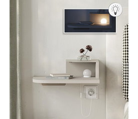 Κομοδίνο επιτοίχιο Luno με LED χρώμα sandstone 40x30x16,2εκ.