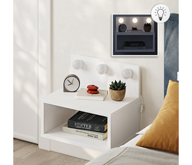 Κομοδίνο επιτοίχιο Treo με LED χρώμα λευκό 40x30x33,8εκ.