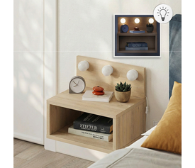 Κομοδίνο επιτοίχιο Treo με LED χρώμα sapphire oak 40x30x33,8εκ.