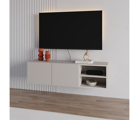 Έπιπλο τηλεόρασης επιτοίχιο Conrad χρώμα sandstone 140x35x38εκ.