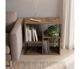 Βιβλιοθήκη Bolton χρώμα ανοιχτό καρυδί 62x22x62εκ.