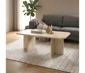 Τραπεζάκι σαλονιού Hillary χρώμα travertine 100x60x41,8εκ.