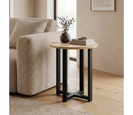 Τραπεζάκι βοηθητικό Mesa χρώμα sapphire oak Ø45x50εκ.