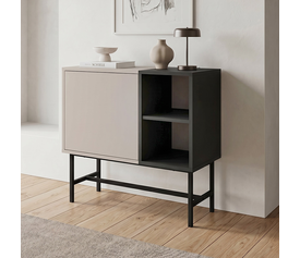 Μπουφές Mona χρώμα sandstone - black wood 81x40x80εκ.