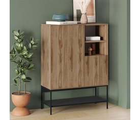 Μπουφές Amira χρώμα καρυδί Ud - black wood 90x40x125εκ.
