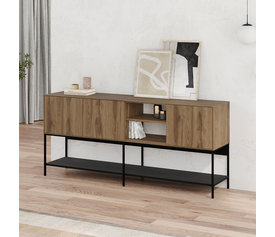 Μπουφές Amira χρώμα καρυδί Ud - black wood 180x40x80εκ.