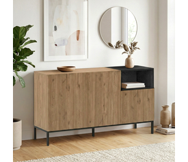 Μπουφές Cailin χρώμα sepet oak - black wood 140x41,8x80εκ.