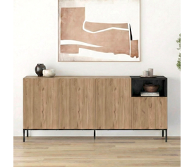 Μπουφές Cailinχρώμα sepet oak - black wood 180x41,8x80εκ.
