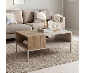 Τραπεζάκι σαλονιού Cailin χρώμα sandstone - sepet oak 90x56x40,6εκ.