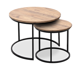 Τραπεζάκια σαλονιού Gary Mdf - μεταλλικό χρώμα ακακίας 65x65x44εκ.