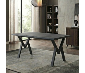 Τραπέζι Walter Mdf - μεταλλικό χρώμα σκούρο γκρι σκυροδέματος 140x80x75εκ.