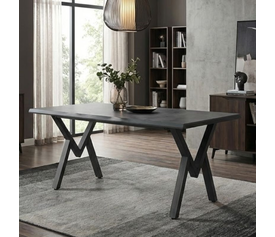 Τραπέζι Walter Mdf - μεταλλικό χρώμα σκούρο γκρι σκυροδέματος 160x80x75εκ.