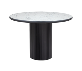 Τραπέζι Borno χρώμα μαύρο - λευκό εφέ μαρμάρου Ø115x79 εκ.
