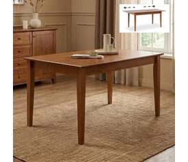 Τραπέζι Adare μασίφ ξύλο-MDF επεκτεινόμενο χρώμα καρυδί 140/180x78x77εκ.