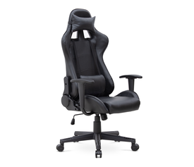Καρέκλα γραφείου Gaming Alonso από τεχνόδερμα χρώμα μαύρο 67x70x125/135 εκ.