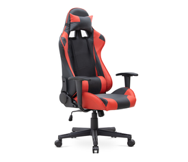 Καρέκλα γραφείου Gaming Alonso από τεχνόδερμα χρώμα κόκκινο - μαύρο 67x70x125/135 εκ.