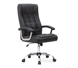 Καρέκλα γραφείου διευθυντική Vision από τεχνόδερμα χρώμα μαύρο 63x70x112/120εκ.
