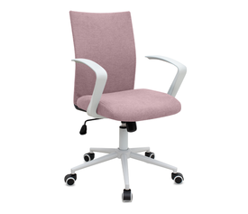 Καρέκλα γραφείου Berlin υφασμάτινη χρώμα ροζ - λευκό 64x63x89/96εκ.