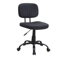 Καρέκλα γραφείου Romano από τεχνόδερμα χρώμα μαύρο 46x53x79/86εκ.