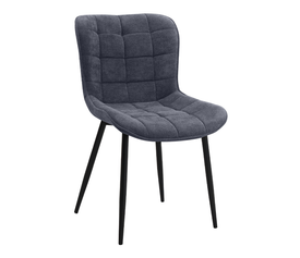 Καρέκλα τραπεζαρίας Chiara ανθρακί ύφασμα - μεταλλικό μαύρο πόδι 48x58x81εκ.