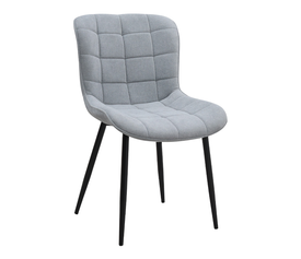 Καρέκλα τραπεζαρίας Chiara γκρι ύφασμα - μεταλλικό μαύρο πόδι 48x58x81εκ.