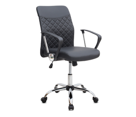 Καρέκλα γραφείου Avelon από τεχνόδερμα χρώμα μαύρο 60x56x94/103εκ.