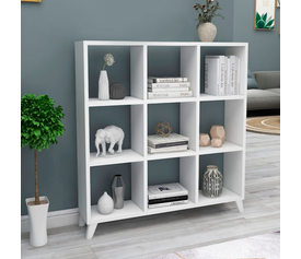 Βιβλιοθήκη Saul χρώμα λευκό 88,2x20x88,2εκ.