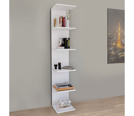 Βιβλιοθήκη - Ραφιέρα τοίχου Ogden χρώμα λευκό 34,5x30x180εκ.