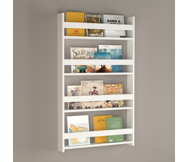 Επιτοίχια βιβλιοθήκη - ραφιέρα Montessori χρώμα λευκό 74x10x120εκ.