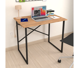 Γραφείο εργασίας Rilke χρώμα μαύρο - pine oak 90x60x75εκ.