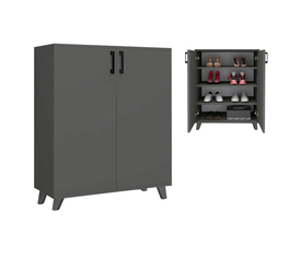 Παπουτσοθήκη Lilly χρώμα ανθρακί 72x32,5x88εκ.